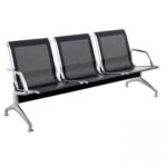 Three link metallic office waiting bench - Image 4