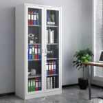 Full glass two door metallic cabinet - Image 2