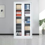 Full glass two door metallic cabinet - Image 4