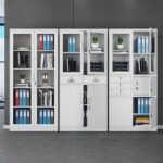 Modern Grey Metal Locking Filing Cabinet - Image 2