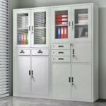Grey Metal Vertical Filing Cabinet - Image 2