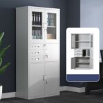 Grey Metal Vertical Filing Cabinet - Image 3