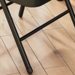 Armless Black Foldable Leather Chair - Image 4