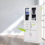 Two door metallic cabinet with safe - Image 4