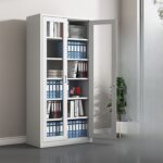 Full glass two door metallic cabinet - Image 3