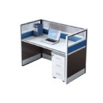 Two way office workstation - Blue - Image 5