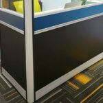 Two way office workstation - Blue - Image 2