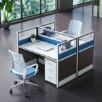 Two way office workstation - Blue