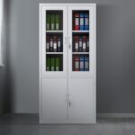 Half-Glass Metallic Office Cabinet