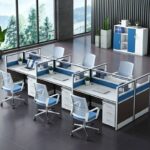Six way modern office workstation