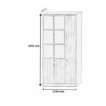 3-Door wooden office bookcase - Image 2