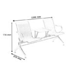 Two seater office bench with table. - Image 2