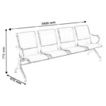 4-link padded office waiting bench - Image 6
