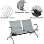 Two seater office reception bench - Image 4