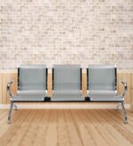 Three link metallic office waiting bench - Image 3