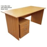 Office 1200mm Beech desk with side pedestal - Image 4