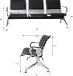 Three seater padded office bench - Image 4