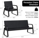 Modern 5-Seat Black Waiting Room Chairs with Armrest - Image 5