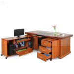 L-shaped boss office executive table - Image 3