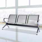 Three link metallic office waiting bench - Image 2