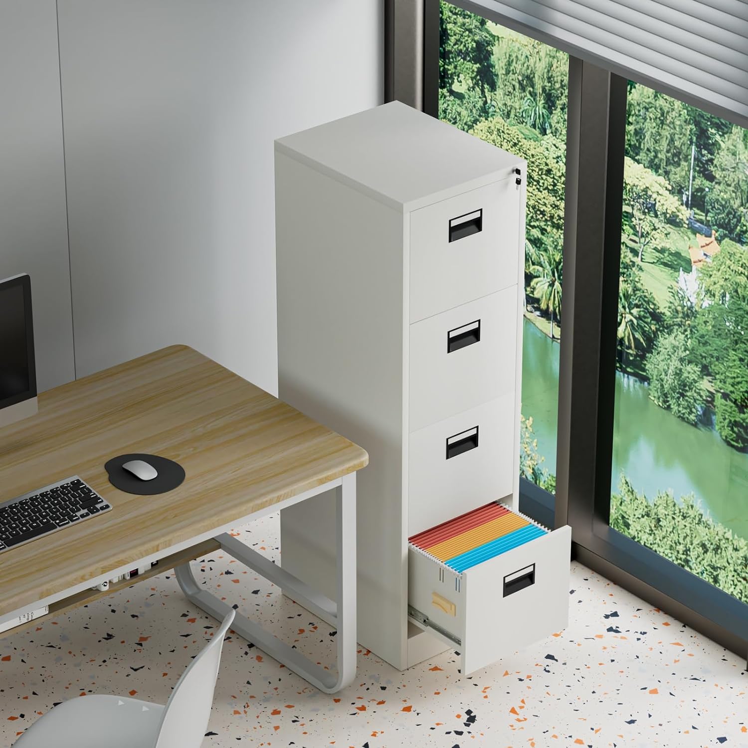710wYQtVECL._AC_SL1500_.jpg 4-Drawers office filling cabinet - Image 1