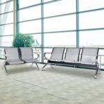 5-Seater metallic waiting bench