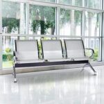 Three seater metallic office waiting bench - Image 2