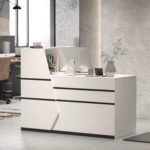 L-shaped reception desk