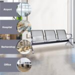 Three seater metallic office waiting bench - Image 5