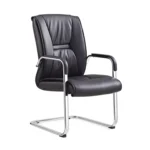 Metro Medium Back Workstation Black Leather Chair - Image 2