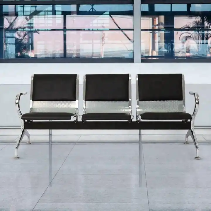 HTB1GQmHdjfguuRjSspkq6xchpXax.jpg_720x720q50-1.webp Padded 3-link reception waiting bench - Image 1