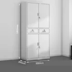 2-Door metallic office cabinets with glass doors. - Image 4