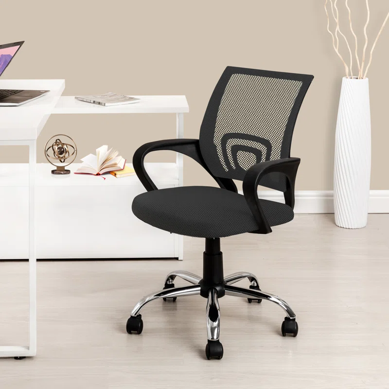 IvanaErgonomicHeightAdjustableSmallDeskChairMeshSwivelChairwithArmrest.webp Office Swivel Task/Study Chair - Image 1