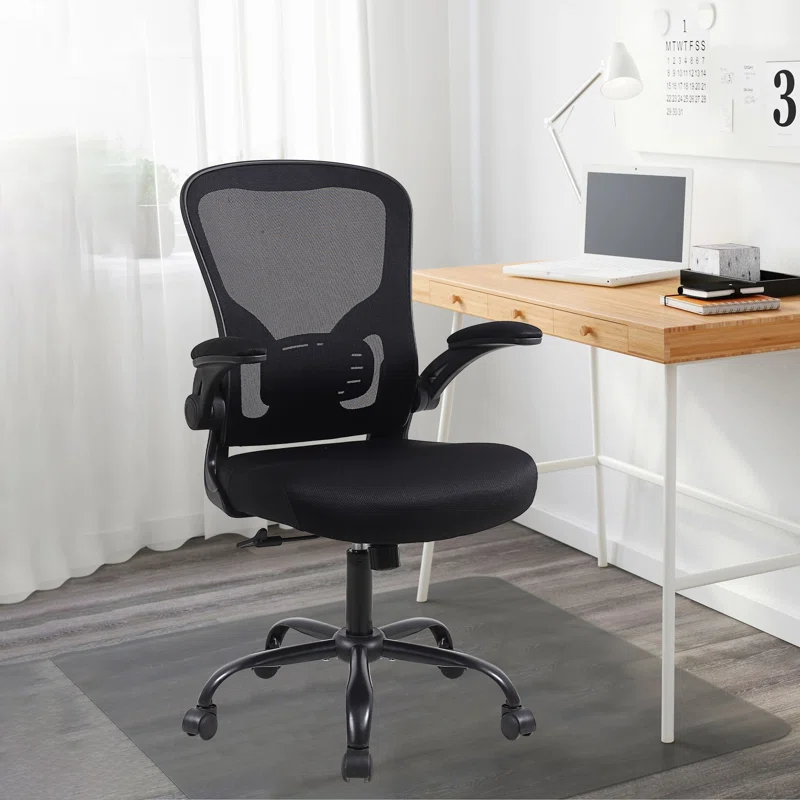 LaguanErgonomicDesignHomeOfficeMeshTaskChairwithArmrestAdjustableHeightandLumbarSupport.webp Orthopedic executive office seat - Image 1