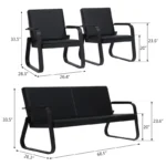 5-Seater kinbor office leather sofa - Image 4