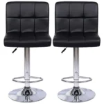 Adjustable swivel leather barstool - Image 4