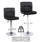 Adjustable swivel leather barstool - Image 10