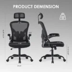 Mesh Office Chair with Headrest - Image 5