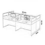 4-Way open view office workstation - Image 5
