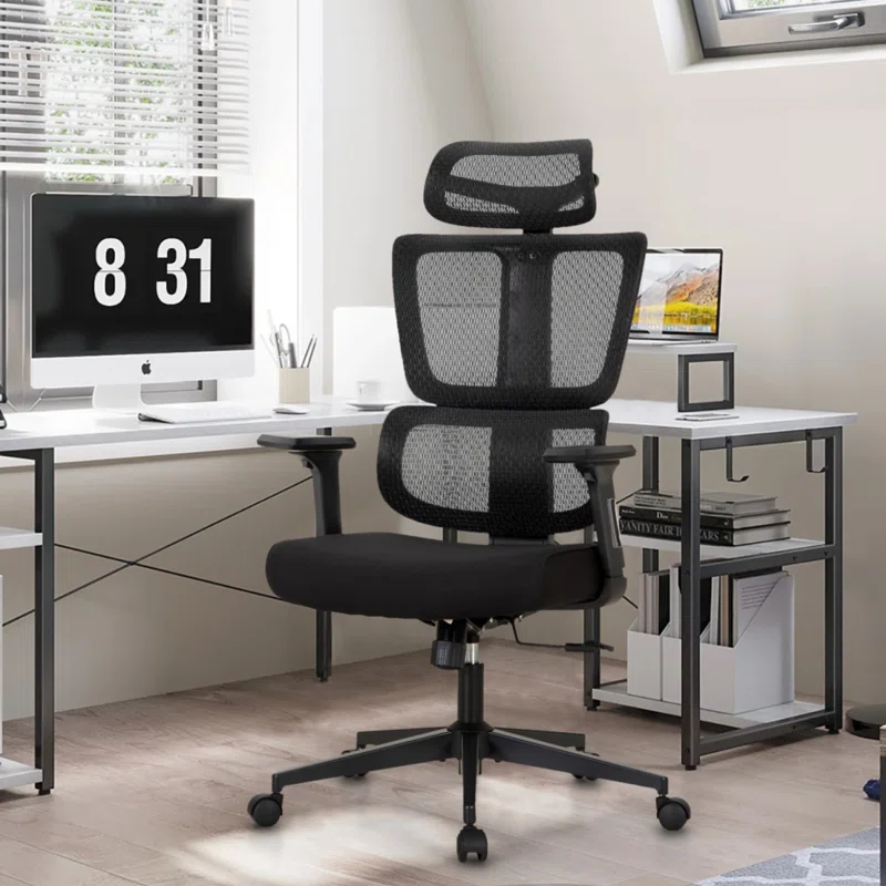 TubbsErgonomicMeshOfficeChairwithHeadrest-3.webp Orthopedic office chair - Image 1