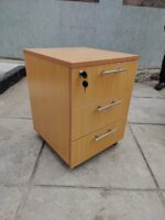 Office 1200mm Beech desk with side pedestal - Image 3