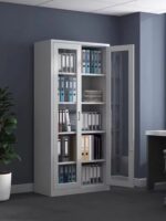 Modern Grey Metal Filing Cabinet - Image 3