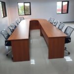 U-shaped corporate boardroom table