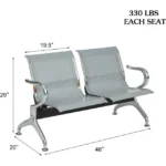 Two seater office reception bench - Image 5