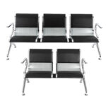 Padded 3-link reception waiting bench - Image 4