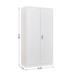 Office Cabinet with 2 Doors Steel 35.4"x15.7"x70.9" Gray - Image 2