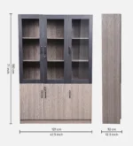 Serenity 3 Door Book Case in Brown Color - Image 2