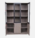 Serenity 3 Door Book Case in Brown Color - Image 3