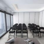 Armless Black Foldable Chair with sleek design, durable frame, and ergonomic seat, ideal for offices, events, and home use.