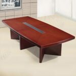 2.4-meter wood conference table in a modern boardroom setting.